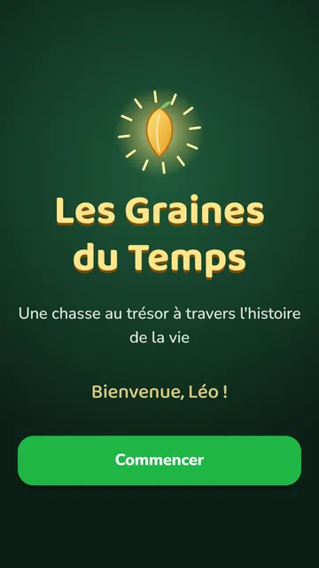 L'écran d'accueil du jeu